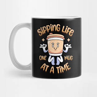 Sipping Life Funny Kawaii Coffee Mug